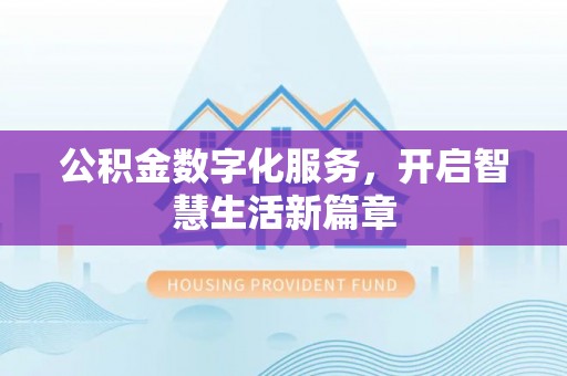 龙圩公积金数字化服务，开启智慧生活新篇章