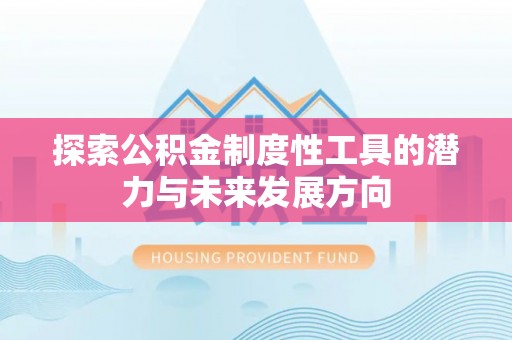 龙圩探索公积金制度性工具的潜力与未来发展方向