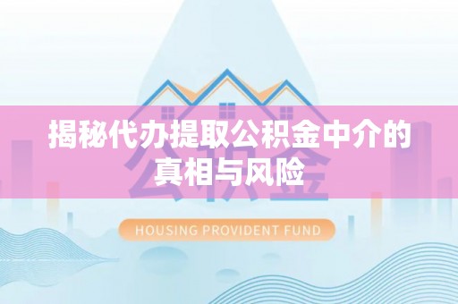 龙圩揭秘代办提取公积金中介的真相与风险