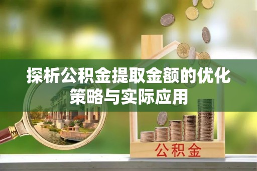 龙圩探析公积金提取金额的优化策略与实际应用
