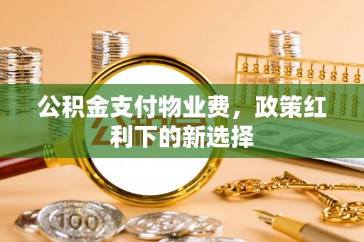 龙圩公积金支付物业费，政策红利下的新选择