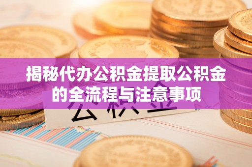 龙圩揭秘代办公积金提取公积金的全流程与注意事项