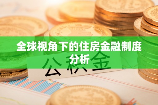 龙圩全球视角下的住房金融制度分析