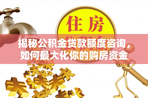 龙圩揭秘公积金贷款额度咨询，如何最大化你的购房资金