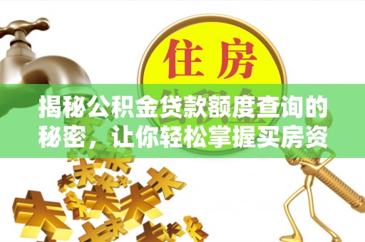 龙圩揭秘公积金贷款额度查询的秘密，让你轻松掌握买房资金规划