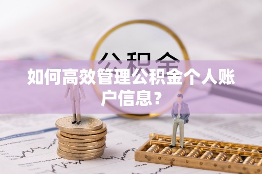 龙圩如何高效管理公积金个人账户信息？
